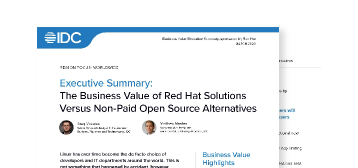 Value of Red Hat Solutions versus alternatives